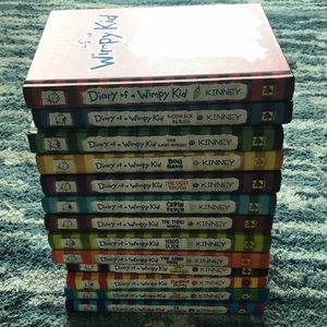 Diary of a Wimpy Kid book collection.